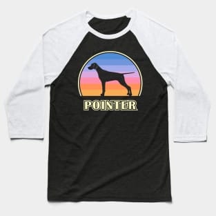 Pointer Vintage Sunset Dog Baseball T-Shirt